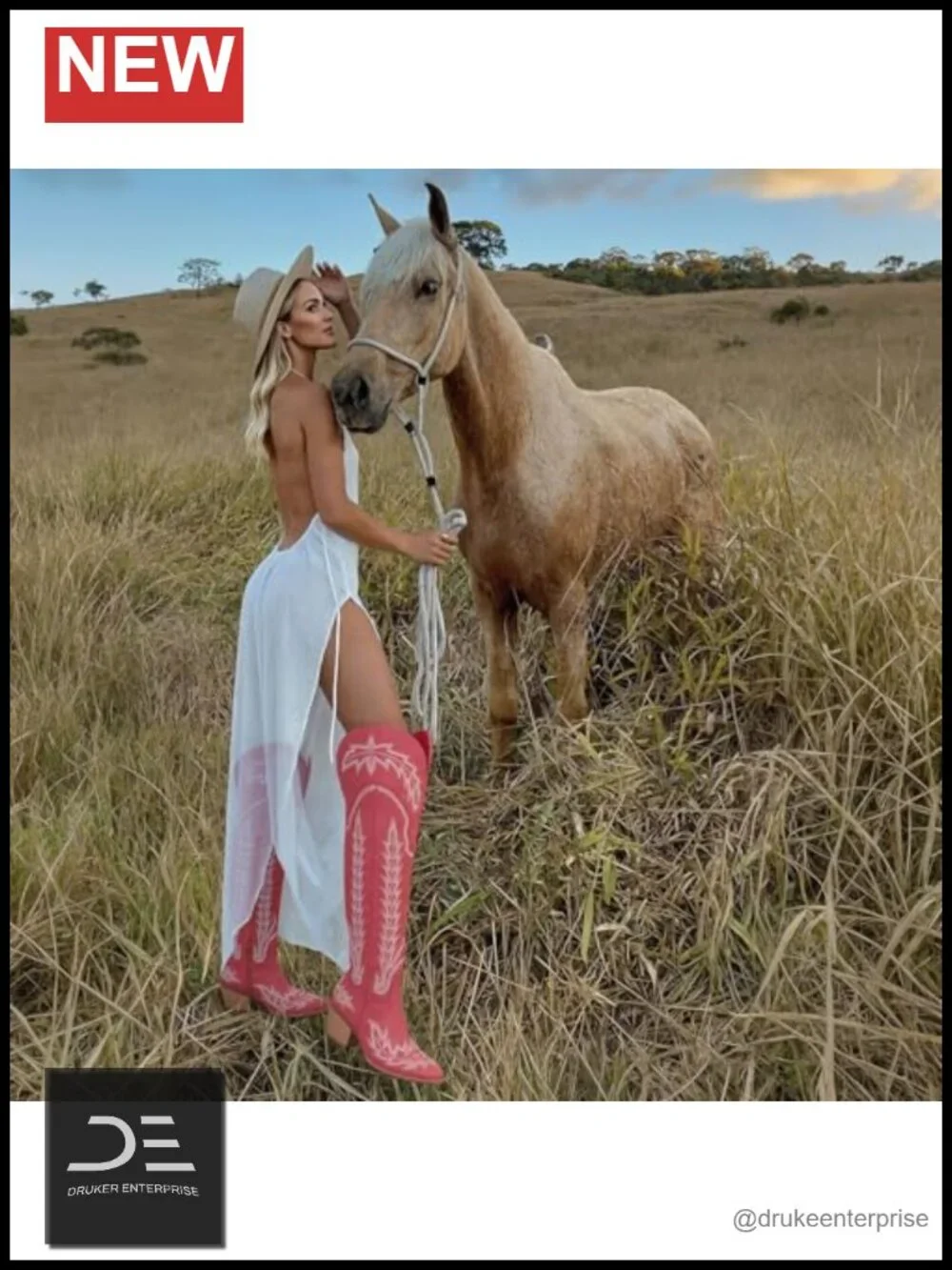 Wide Calf Embroidered Knee High Western Boots Women Chunky Heel Side Zip